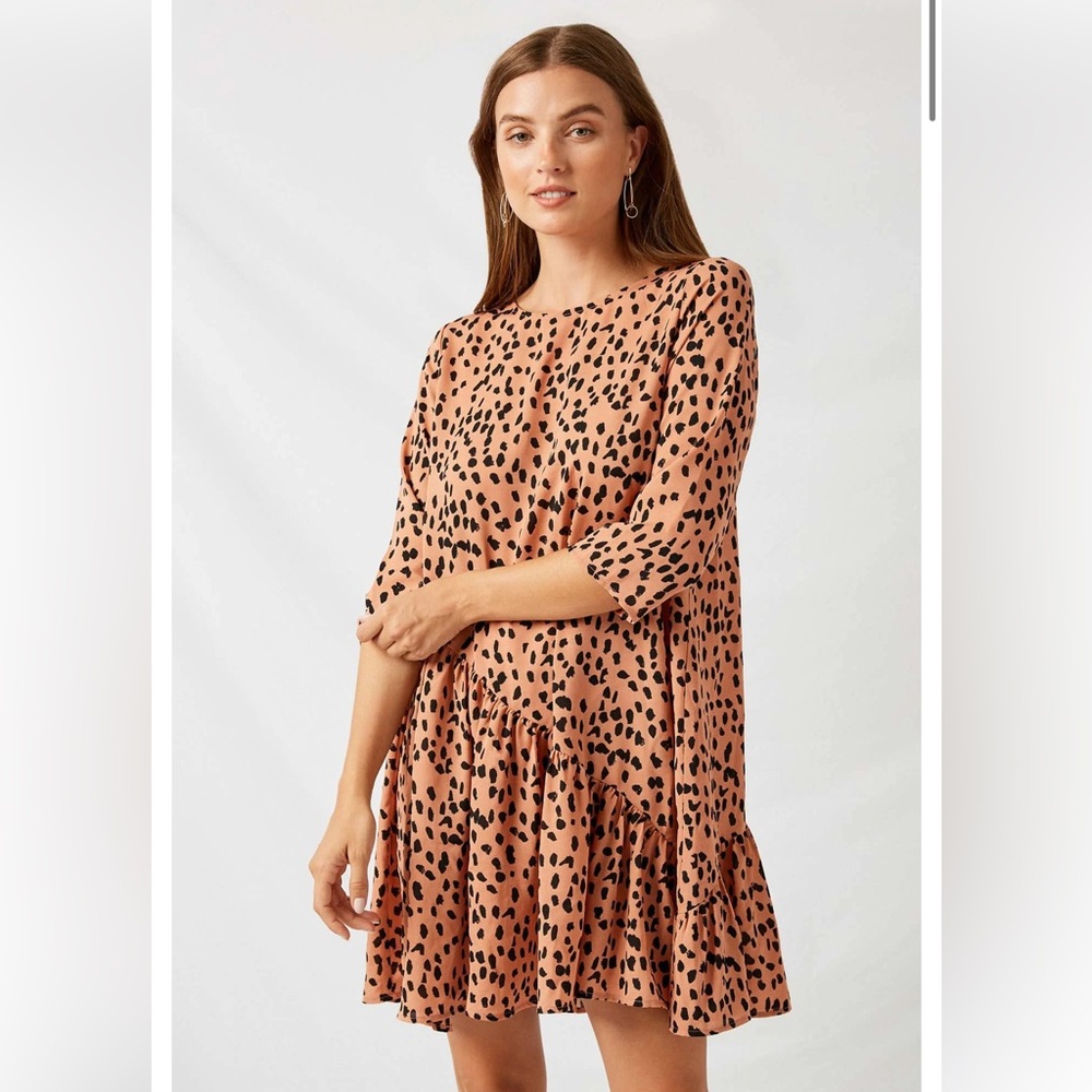 Hayden Asymmetrical Dotted Swing Dress